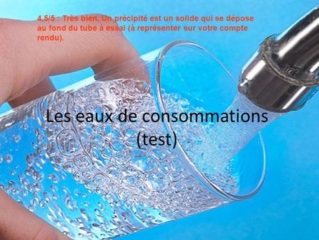 Les eaux de consommations (test)