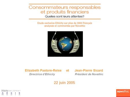 Elizabeth Pastore-Reiss et Jean-Pierre Sicard Directrice d’Ethicity