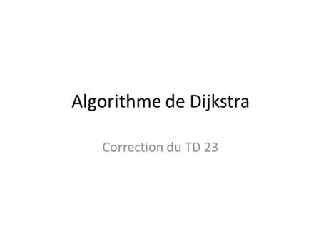 Algorithme de Dijkstra