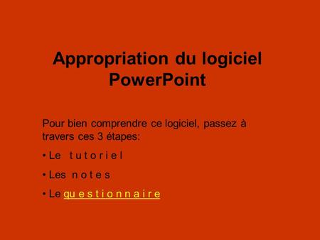 Appropriation du logiciel PowerPoint