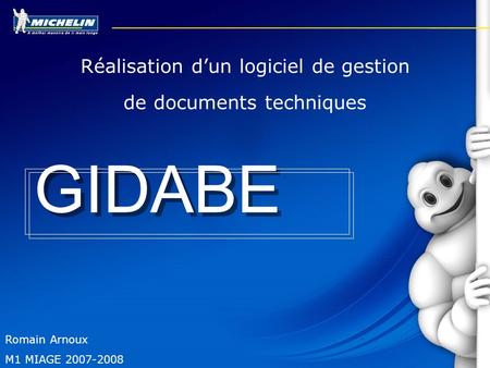 GIDABE Réalisation d’un logiciel de gestion de documents techniques