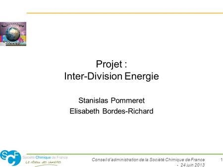 Projet : Inter-Division Energie