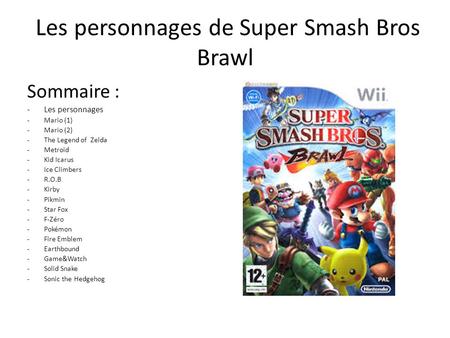 Les personnages de Super Smash Bros Brawl