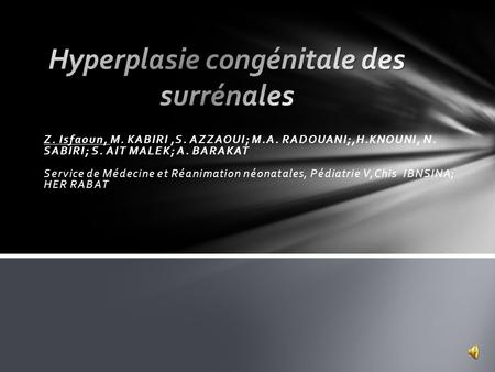 Hyperplasie congénitale des surrénales