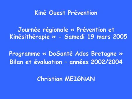 Programme « DoSanté Ados Bretagne »