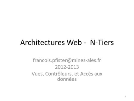 Architectures Web - N-Tiers