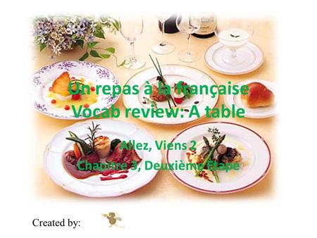 Un repas à la française Vocab review: A table