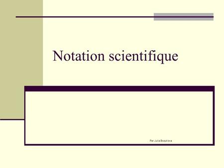 Notation scientifique