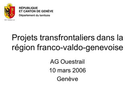 Projets transfrontaliers dans la région franco-valdo-genevoise