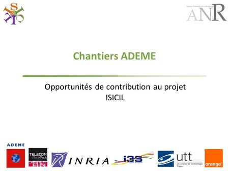 Opportunités de contribution au projet ISICIL