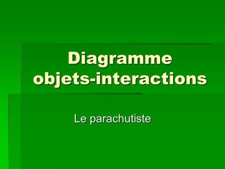 Diagramme objets-interactions