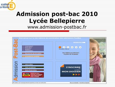 Admission post-bac 2010 Lycée Bellepierre