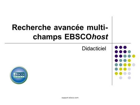 Recherche avancée multi-champs EBSCOhost