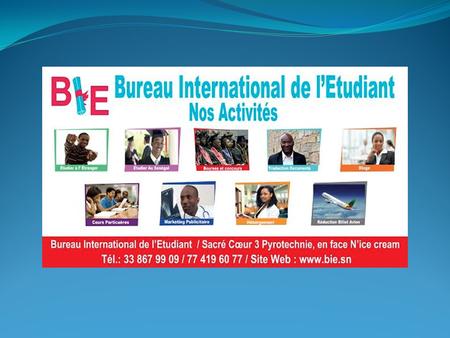 Bureau International de lEtudiant est une institution qui évolue dans le domaine scolaire, universitaire et professionnel. pôles dexpertise : Etudier.