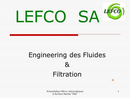Engineering des Fluides & Filtration 