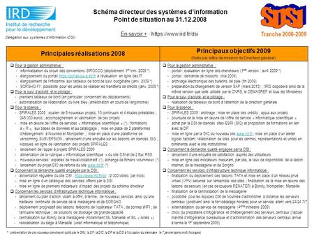 SDSI Schéma directeur des systèmes d’information