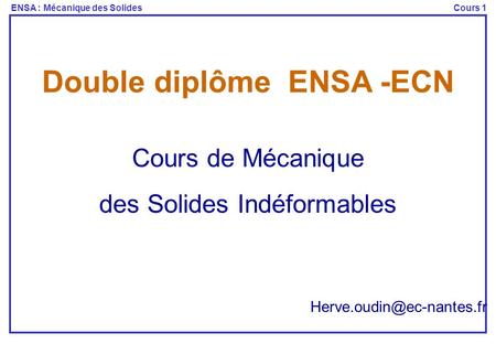 Double diplôme ENSA -ECN