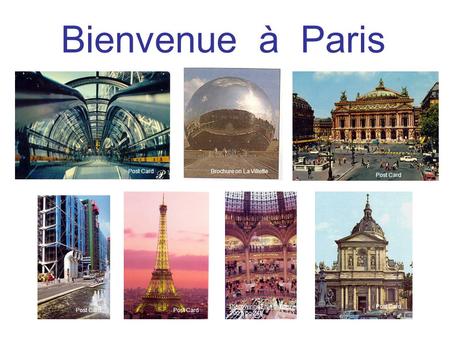 Bienvenue à Paris Post Card Brochure on La Villette Post Card
