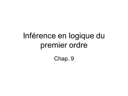 Inférence en logique du premier ordre