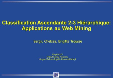 Classification Ascendante 2-3 Hiérarchique: Applications au Web Mining