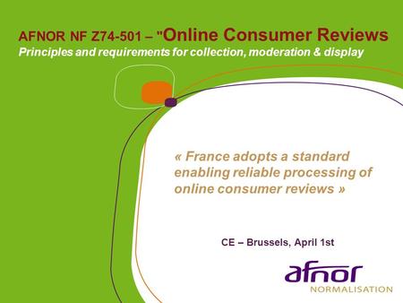 AFNOR NF Z – Online Consumer Reviews