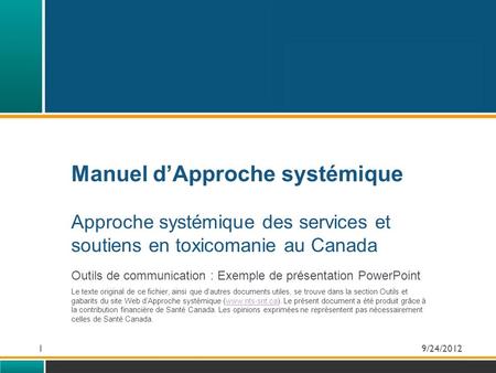 Outils de communication : Exemple de présentation PowerPoint