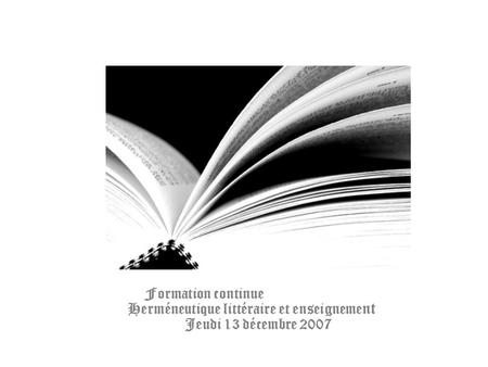 Formation continue Herméneutique littéraire et enseignement