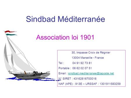 Sindbad Méditerranée Association loi 1901