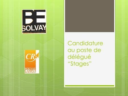 Candidature au poste de délégué “Stages”