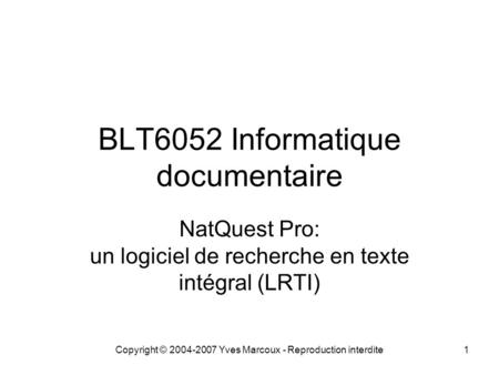 BLT6052 Informatique documentaire