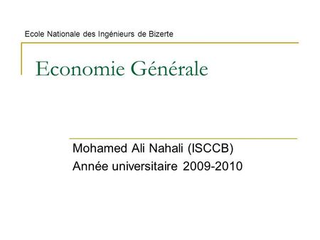 Mohamed Ali Nahali (ISCCB) Année universitaire