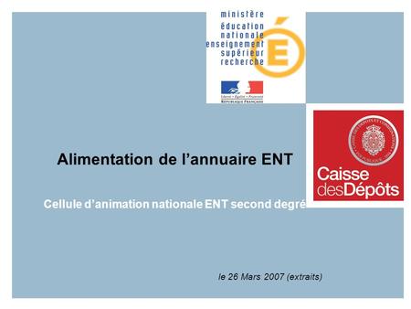 Alimentation de l’annuaire ENT