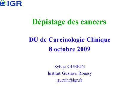DU de Carcinologie Clinique