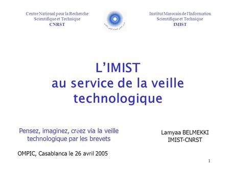 L’IMIST au service de la veille technologique