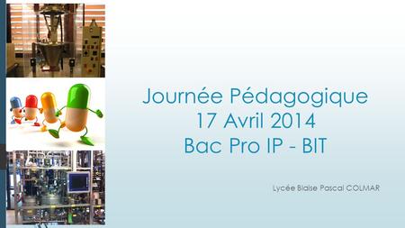 Journée Pédagogique 17 Avril 2014 Bac Pro IP - BIT