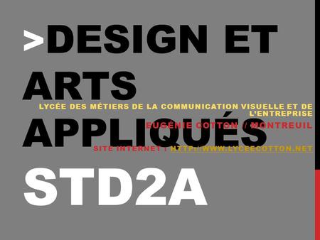 >design et arts appliqués STD2A
