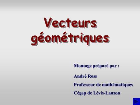 Vecteurs géométriques