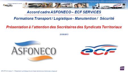 Accord cadre ASFONECO – ECF SERVICES