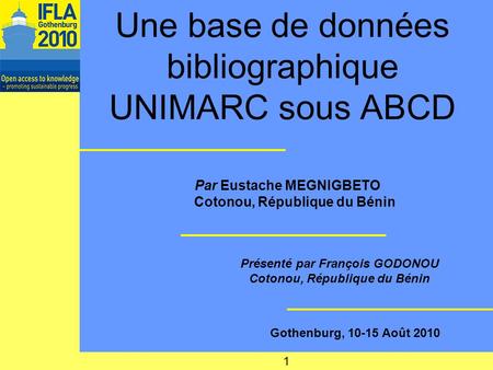 Une base de données bibliographique UNIMARC sous ABCD