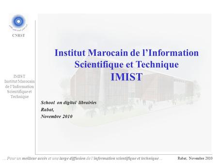 Institut Marocain de l’Information Scientifique et Technique