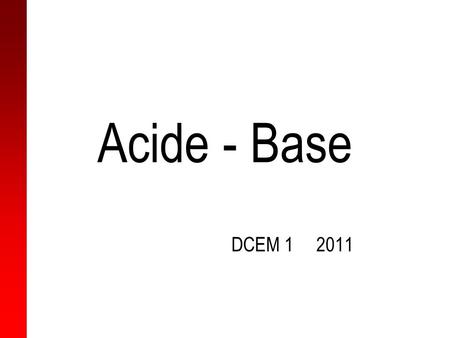 Acide - Base DCEM 1 2011.