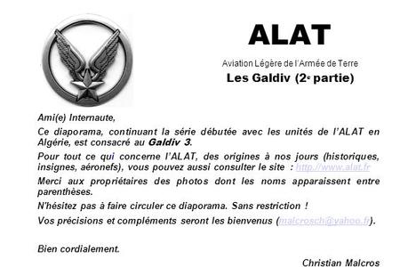 ALAT Aviation Légère de l’Armée de Terre Les Galdiv (2e partie)