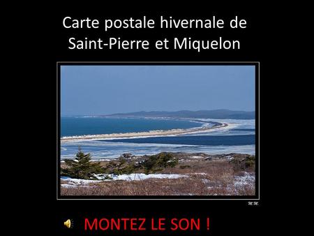 Carte postale hivernale de Saint-Pierre et Miquelon MONTEZ LE SON !