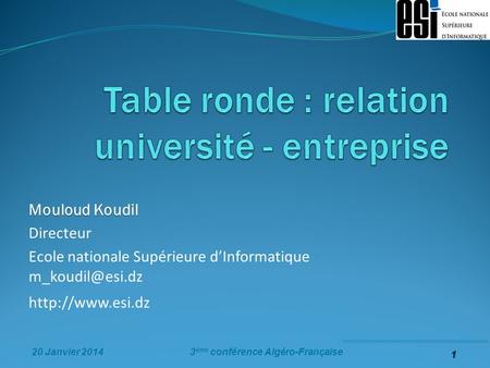 Table ronde : relation université - entreprise