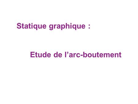 Statique graphique : Etude de l’arc-boutement.