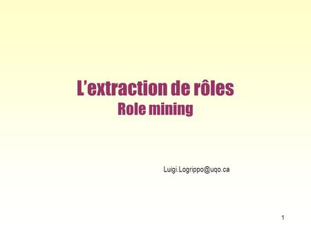 L’extraction de rôles Role mining