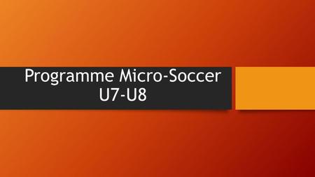 Programme Micro-Soccer U7-U8