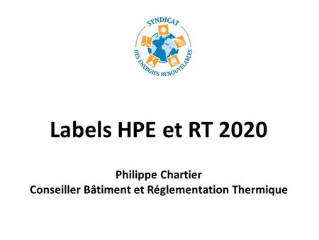 Philippe Chartier Conseiller Bâtiment et Réglementation Thermique