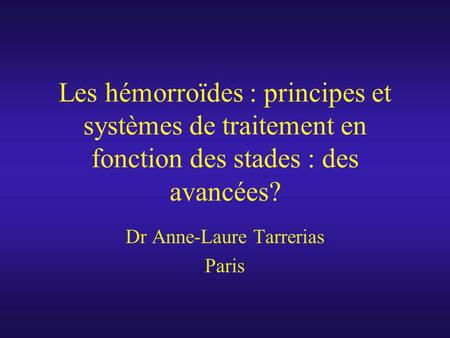 Dr Anne-Laure Tarrerias Paris