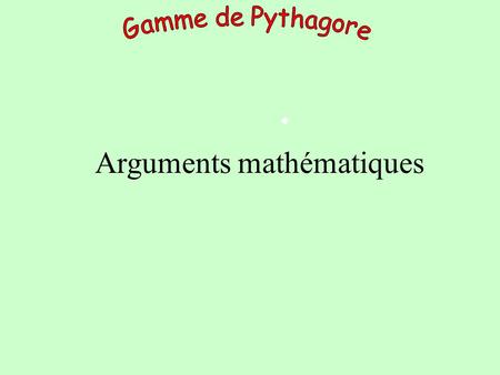 Arguments mathématiques